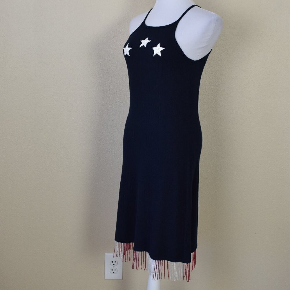 Tommy Hilfiger Vintage Knit Beaded Fringe Spaghetti Strap Dress - S - Picture 4 of 9